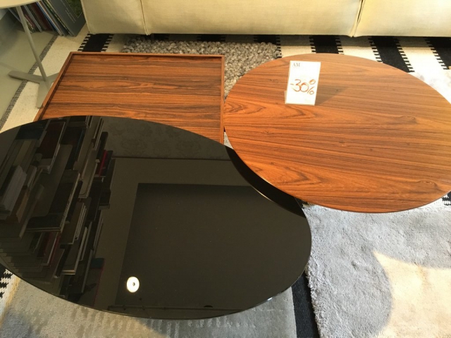 Sale3 porro Couchtisch 3-Table Holz und Glas